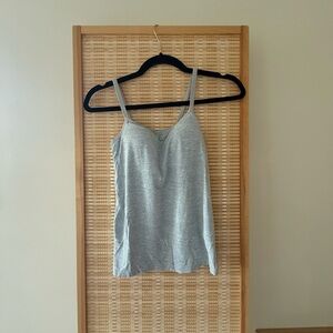 Uniqlo Light Gray V-Neck Camisole Tank Top